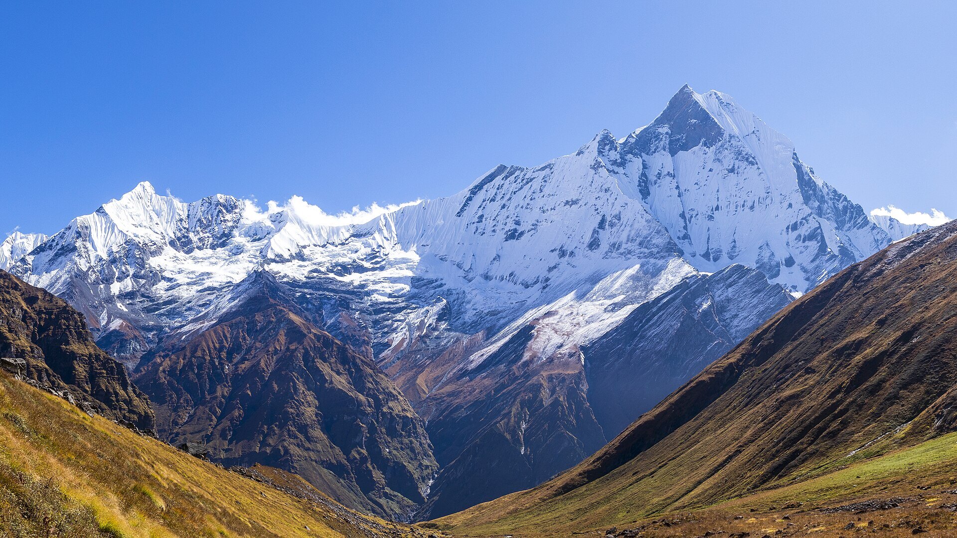 Photo: Bijay Chaurasia / CC BY-SA 4.0 Nepal — The Himalaya (Machapuchare)